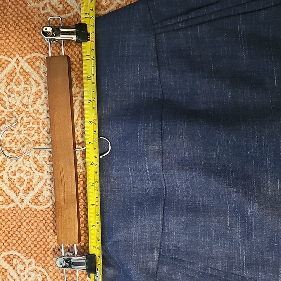 ANTONIO MELANI Dark Blue Pencil Skirt w/Faux Pockets, Linen Blend, Size 0 - Picture 7 of 11